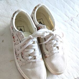 Floral Cream Vans Sneakers